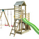 Plac zabaw dla dzieci Emi 3 ze ścianką wspinaczkową i drabinką lin.